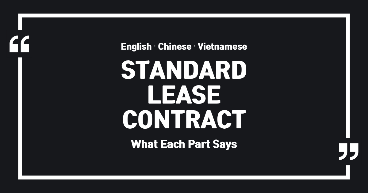 Korean Standard Lease Contract in English: What Each Part Says